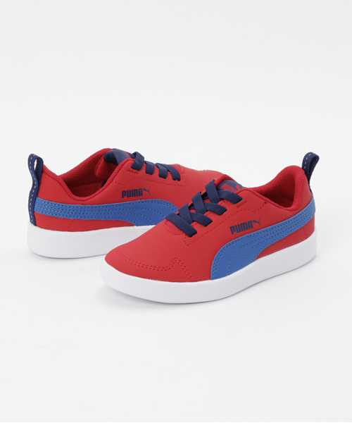 PUMA（プーマ）の「コートフレックス PS (KIDS)（スニーカー・キッズ・ネイビー/レッド/パープル・19.0cm/21.0cm/18.0cm/17.0cm/20.0cm）」の3枚目の写真