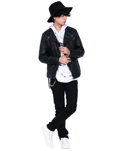 ８(eight)（エイト）の「ダブル ライダースジャケット レザージャケット（ライダースジャケット・メンズ・ブラック・MEDIUM/LARGE/X-LARGE）」の5枚目の写真