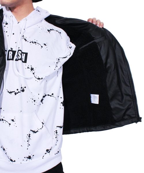 ８(eight)（エイト）の「ダブル ライダースジャケット レザージャケット（ライダースジャケット・メンズ・ブラック・MEDIUM/LARGE/X-LARGE）」の2枚目の写真