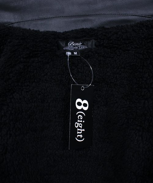 ８(eight)（エイト）の「ダブル ライダースジャケット レザージャケット（ライダースジャケット・メンズ・ブラック・MEDIUM/LARGE/X-LARGE）」の7枚目の写真