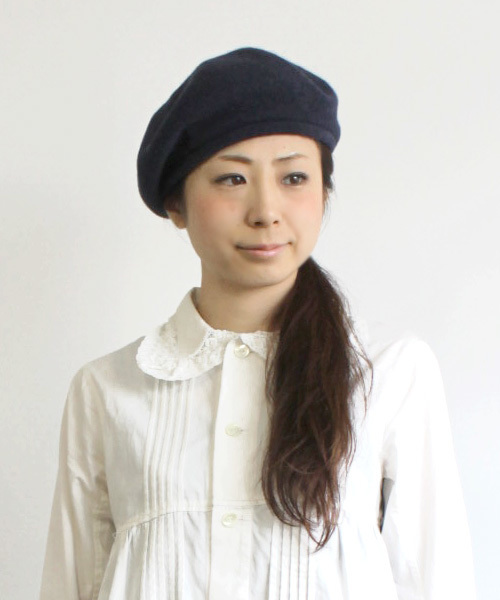 BEAMS BOY（ビームスボーイ）の「BEAMS BOY / ウールベレー12FW（ハンチング/ベレー帽・レディース・チャコールグレー/ベージュ/ワイン/ネイビー・ONE SIZE）」の3枚目の写真