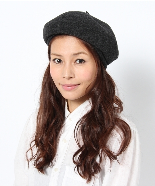 BEAMS BOY（ビームスボーイ）の「BEAMS BOY / ウールベレー12FW（ハンチング/ベレー帽・レディース・チャコールグレー/ベージュ/ワイン/ネイビー・ONE SIZE）」の7枚目の写真