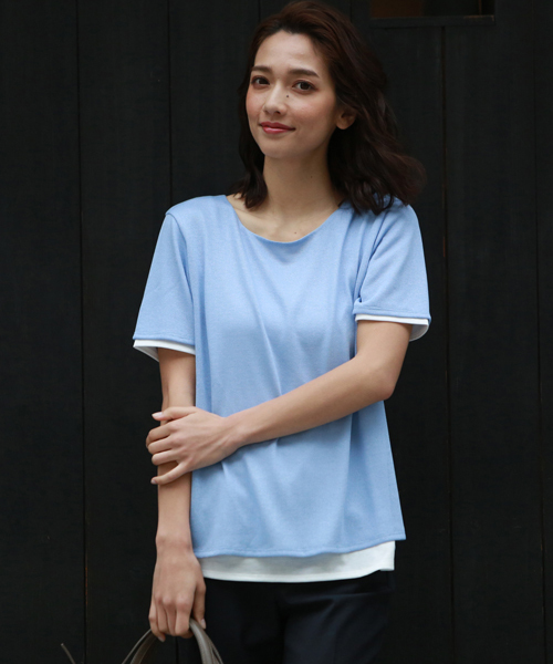la.f…（ラエフ）の「サードヤーン2枚重ねシンプルカットソー（Tシャツ