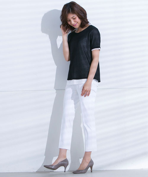 la.f…（ラエフ）の「サードヤーン2枚重ねシンプルカットソー（Tシャツ