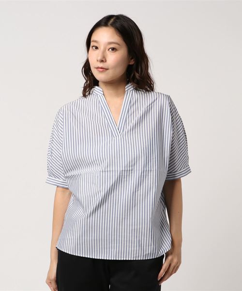 AMERICAN HOLIC（アメリカンホリック）の「・ドルマンスキッパーシャツ＊（シャツ/ブラウス・レディース・ネイビー/オフホワイト/ピンク/イエロー/グリーン/ストライプ・FREE）」の18枚目の写真