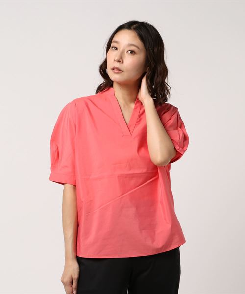 AMERICAN HOLIC（アメリカンホリック）の「・ドルマンスキッパーシャツ＊（シャツ/ブラウス・レディース・ネイビー/オフホワイト/ピンク/イエロー/グリーン/ストライプ・FREE）」の5枚目の写真