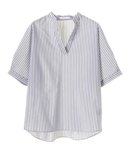 AMERICAN HOLIC（アメリカンホリック）の「・ドルマンスキッパーシャツ＊（シャツ/ブラウス・レディース・ネイビー/オフホワイト/ピンク/イエロー/グリーン/ストライプ・FREE）」の11枚目の写真