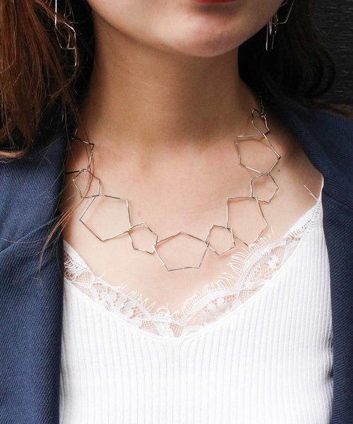 Robe モードローブ のファッション アクセサリー シンプルネックレス ネックレス Mode ネックレス ペンタゴンパーツネックレス