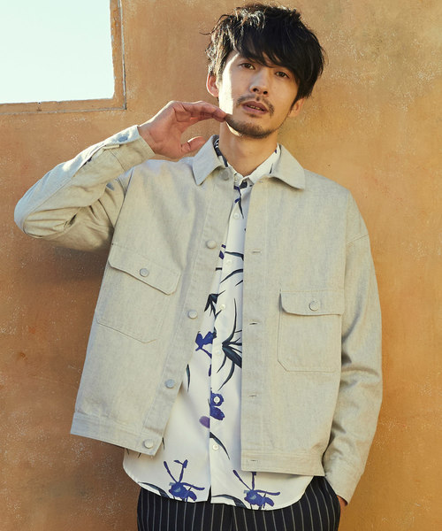MORGAN HOMME(モルガンオム)の「ワークデニムジャケット(デニムジャケット)」|グレー