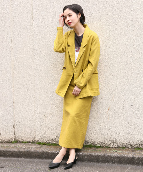 LOWRYS FARM(ローリーズファーム)の「アサコンスリットタイトスカート 825748(スカート・レディース・アイボリー/ブラウン/イエロー・MEDIUM/LARGE)」の15枚目の写真