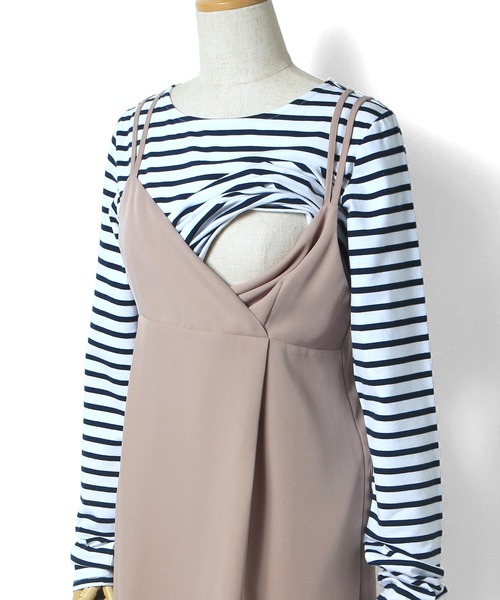 SweetMommy(スウィートマミー)の「キャミワンピ&シンプルトップスセット(マタニティウェア/グッズ・レディース・グレイッシュベージュ/ネイビー/ブラック/ブラウン・M/L)」の6枚目の写真