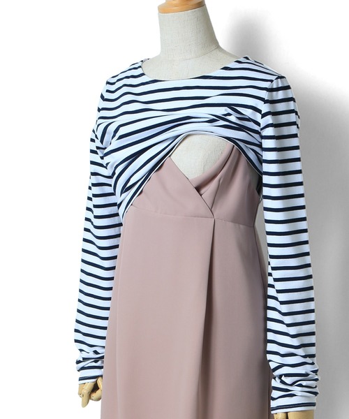 SweetMommy(スウィートマミー)の「キャミワンピ&シンプルトップスセット(マタニティウェア/グッズ・レディース・グレイッシュベージュ/ネイビー/ブラック/ブラウン・M/L)」の5枚目の写真