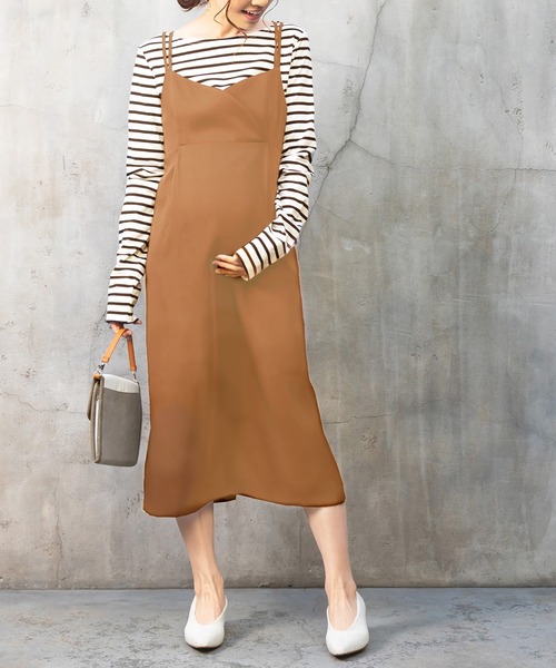 SweetMommy(スウィートマミー)の「キャミワンピ&シンプルトップスセット(マタニティウェア/グッズ・レディース・グレイッシュベージュ/ネイビー/ブラック/ブラウン・M/L)」の7枚目の写真