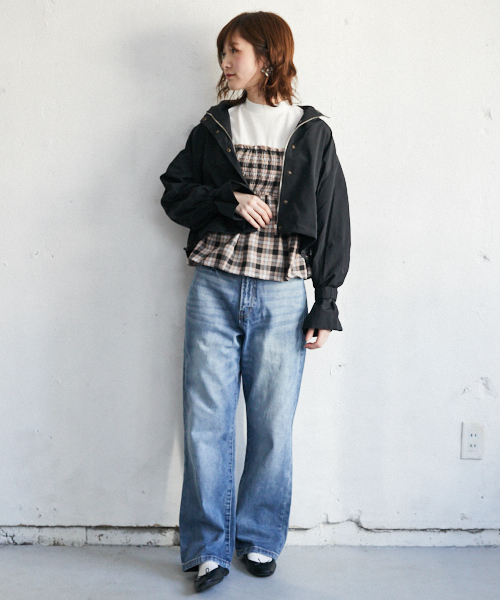 PairPair（ペアペア）の「ナイロン袖フレアマウンテンパーカー（マウンテンパーカー・レディース・ブラック/カーキ・FREE）」の5枚目の写真