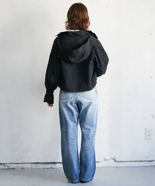 PairPair（ペアペア）の「ナイロン袖フレアマウンテンパーカー（マウンテンパーカー・レディース・ブラック/カーキ・FREE）」の7枚目の写真