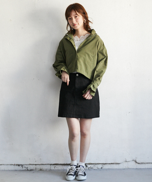 PairPair（ペアペア）の「ナイロン袖フレアマウンテンパーカー（マウンテンパーカー・レディース・ブラック/カーキ・FREE）」の13枚目の写真