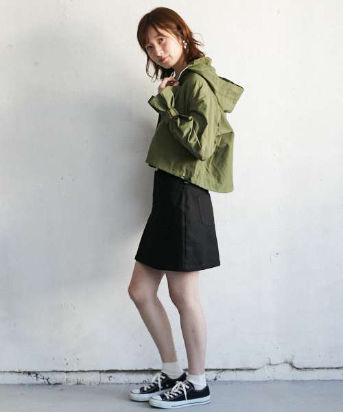 PairPair（ペアペア）の「ナイロン袖フレアマウンテンパーカー（マウンテンパーカー・レディース・ブラック/カーキ・FREE）」の14枚目の写真