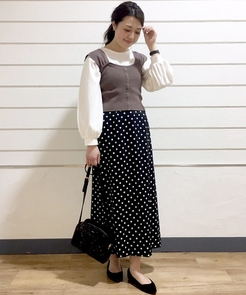 archives（アルシーヴ）の「ドットロングセミフレアスカート（スカート・レディース・ブラック/オフホワイト/ブラウン系その他・MEDIUM）」の13枚目の写真