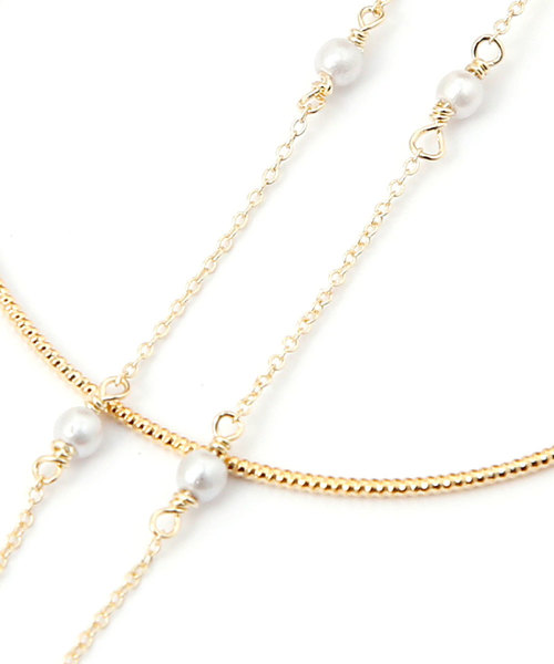 colleca la（コレカラ）の「細バングルとパール×チェーンのブレスレット（ブレスレット・レディース・シルバー/ゴールド・ﾌﾘ-）」の8枚目の写真