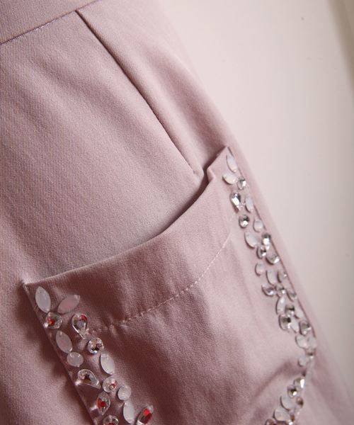 tocco closet(トッコ クローゼット)の「クリアビジュー装飾ポケット付き台形スカート(スカート・レディース・ネイビー/ピンクベージュ・M)」の18枚目の写真