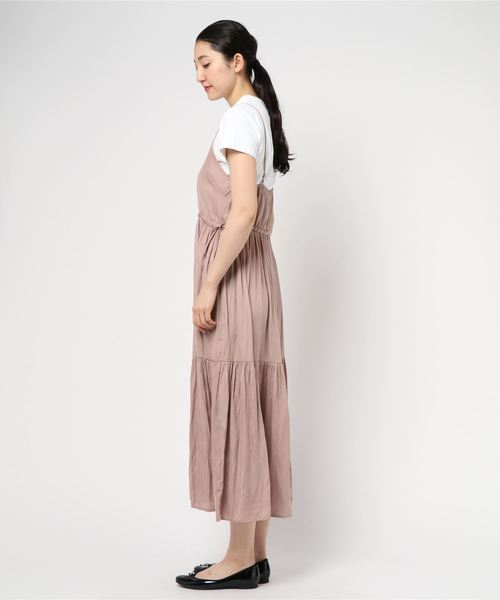 DouDou（ドゥドゥ）の「キャミワンピース（ワンピース・レディース・ピンクベージュ/カーキ/ブラック・FREE）」の4枚目の写真