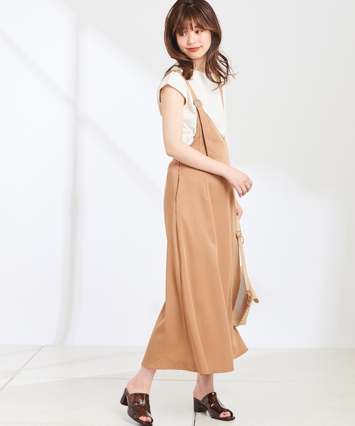 natural couture（ナチュラルクチュール）の「ワンショル2WAYジャンスカ（ジャンパースカート・レディース・ブラック/ベージュ・FREE）」の10枚目の写真