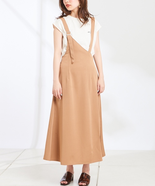 natural couture（ナチュラルクチュール）の「ワンショル2WAYジャンスカ（ジャンパースカート・レディース・ブラック/ベージュ・FREE）」の14枚目の写真