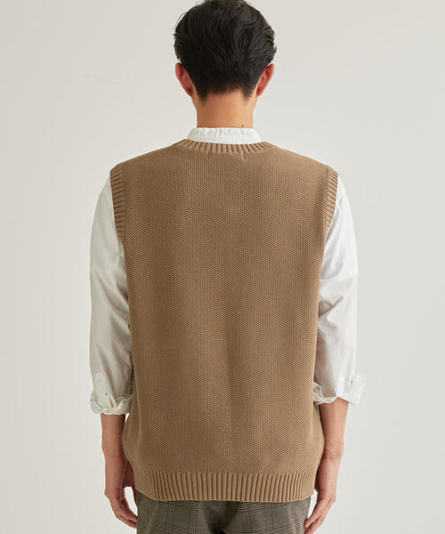 green label relaxing（グリーンレーベルリラクシング）の「SC☆ ウォッシュドカノコ クルー ベスト（ベスト・メンズ・モカ/ブラック/ライトブルー・L/M/S）」の12枚目の写真