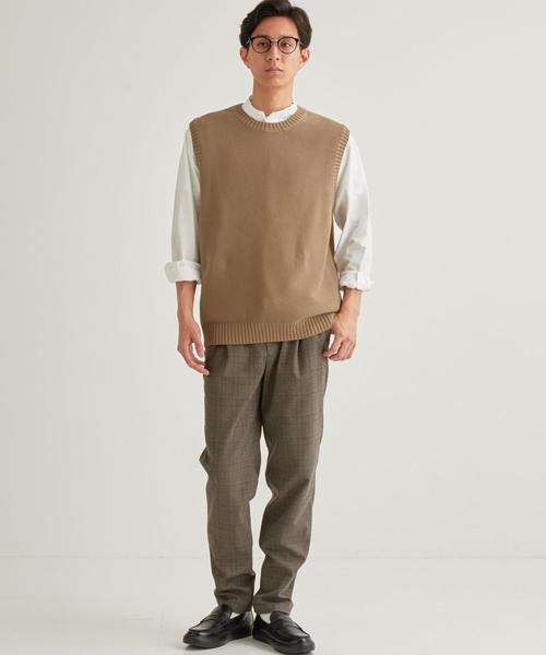 green label relaxing（グリーンレーベルリラクシング）の「SC☆ ウォッシュドカノコ クルー ベスト（ベスト・メンズ・モカ/ブラック/ライトブルー・L/M/S）」の9枚目の写真