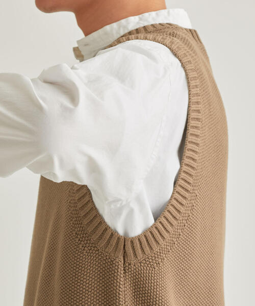 green label relaxing（グリーンレーベルリラクシング）の「SC☆ ウォッシュドカノコ クルー ベスト（ベスト・メンズ・モカ/ブラック/ライトブルー・L/M/S）」の7枚目の写真