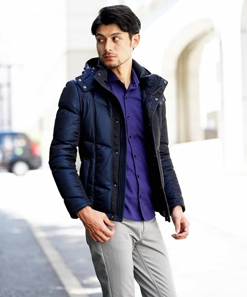 MICHEL KLEIN HOMME (ミッシェルクランオム)の「ダウンブルゾン(シャーロット)(ダウンジャケット/コート・メンズ・ネイビー/ボルドー・46/48/51)」の7枚目の写真
