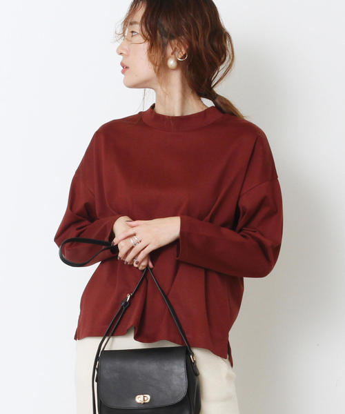 coen(コーエン)の「ミニハイネックワイドプルオーバーカットソー(Tシャツ/カットソー・レディース・オフホワイト/ベージュ/ブラウン・FREE)」の1枚目の写真