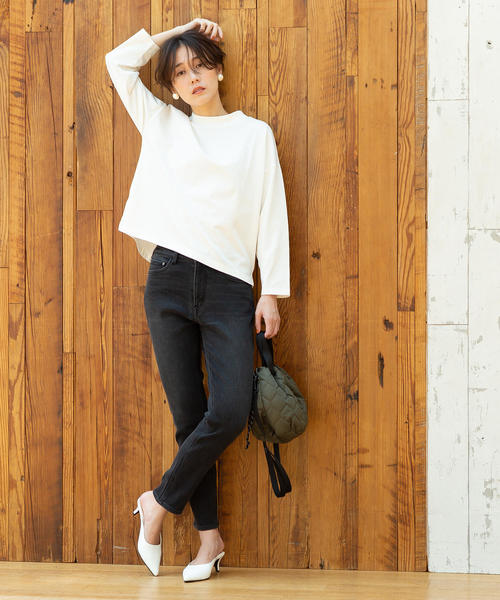 coen(コーエン)の「ミニハイネックワイドプルオーバーカットソー(Tシャツ/カットソー・レディース・オフホワイト/ベージュ/ブラウン・FREE)」の12枚目の写真