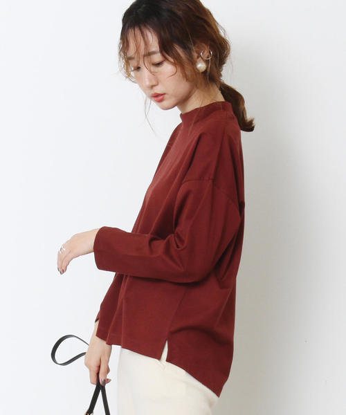 coen(コーエン)の「ミニハイネックワイドプルオーバーカットソー(Tシャツ/カットソー・レディース・オフホワイト/ベージュ/ブラウン・FREE)」の9枚目の写真