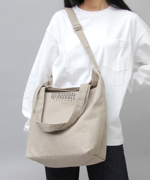 UNIVERSAL OVERALL(ユニバーサルオーバーオール)の「UNIVERSAL OVERALL / ユニバーサルオーバーオール / 2WAY キャンバス ショルダー トートバッグ(トートバッグ・メンズ・ホワイト/ブラック/ベージュ/グレー/ブルー・FREE)」の3枚目の写真