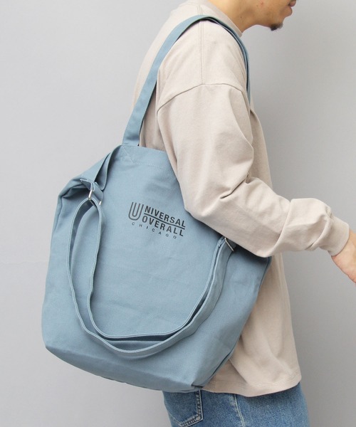 UNIVERSAL OVERALL(ユニバーサルオーバーオール)の「UNIVERSAL OVERALL / ユニバーサルオーバーオール / 2WAY キャンバス ショルダー トートバッグ(トートバッグ・メンズ・ホワイト/ブラック/ベージュ/グレー/ブルー・FREE)」の5枚目の写真