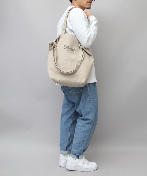 UNIVERSAL OVERALL(ユニバーサルオーバーオール)の「UNIVERSAL OVERALL / ユニバーサルオーバーオール / 2WAY キャンバス ショルダー トートバッグ(トートバッグ・メンズ・ホワイト/ブラック/ベージュ/グレー/ブルー・FREE)」の9枚目の写真