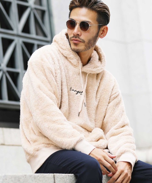 KANGOL(カンゴール)の「roshell×KANGOL カンゴール ブランド別注 コラボ ボアパーカー(パーカー・メンズ・ブラック/ベージュ/ブラウン/オフホワイト/モカ/グレイッシュベージュ/ブラウン系その他/ベージュ系その他2/ホワイト系その他/ベージュ系その他/ブラック系その他/グレー系その他2/グレー系その他・SMALL/MEDIUM/LARGE/X-LARGE)」の11枚目の写真