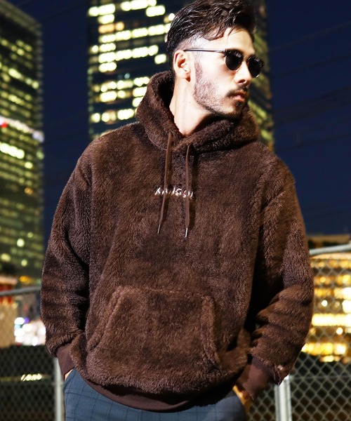 KANGOL(カンゴール)の「roshell×KANGOL カンゴール ブランド別注 コラボ ボアパーカー(パーカー・メンズ・ブラック/ベージュ/ブラウン/オフホワイト/モカ/グレイッシュベージュ/ブラウン系その他/ベージュ系その他2/ホワイト系その他/ベージュ系その他/ブラック系その他/グレー系その他2/グレー系その他・SMALL/MEDIUM/LARGE/X-LARGE)」の8枚目の写真