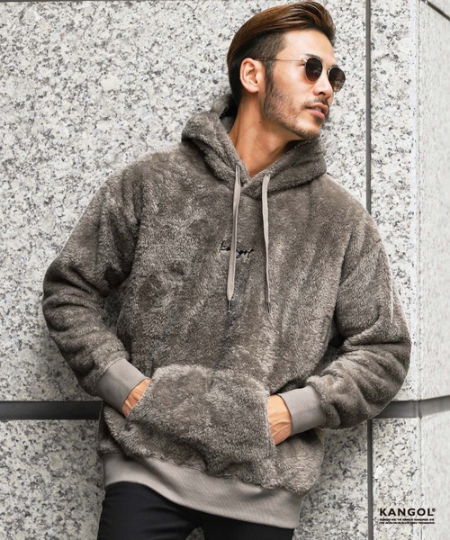 KANGOL(カンゴール)の「roshell×KANGOL カンゴール ブランド別注 コラボ ボアパーカー(パーカー・メンズ・ブラック/ベージュ/ブラウン/オフホワイト/モカ/グレイッシュベージュ/ブラウン系その他/ベージュ系その他2/ホワイト系その他/ベージュ系その他/ブラック系その他/グレー系その他2/グレー系その他・SMALL/MEDIUM/LARGE/X-LARGE)」の13枚目の写真