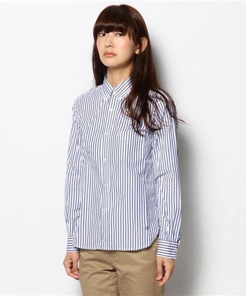 BEAMS BOY（ビームスボーイ）の「【FUDGE5月号掲載】BEAMS BOY / NEW ロンストエンブロイド ボタンダウン シャツ（シャツ/ブラウス・レディース・ブラック/ブルー・1/0）」の15枚目の写真