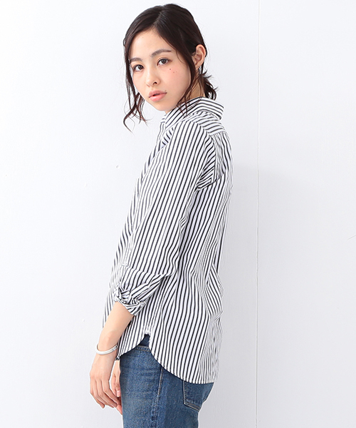 BEAMS BOY（ビームスボーイ）の「【FUDGE5月号掲載】BEAMS BOY / NEW ロンストエンブロイド ボタンダウン シャツ（シャツ/ブラウス・レディース・ブラック/ブルー・1/0）」の20枚目の写真