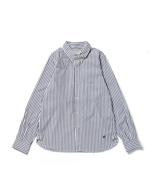 BEAMS BOY（ビームスボーイ）の「【FUDGE5月号掲載】BEAMS BOY / NEW ロンストエンブロイド ボタンダウン シャツ（シャツ/ブラウス・レディース・ブラック/ブルー・1/0）」の8枚目の写真