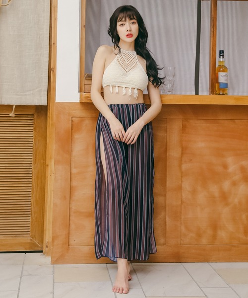 スリットロングパンツ付き クロシェ編みレースビキニ 水着3点セット 水着 Koisama コイサマ のファッション通販 Zozotown