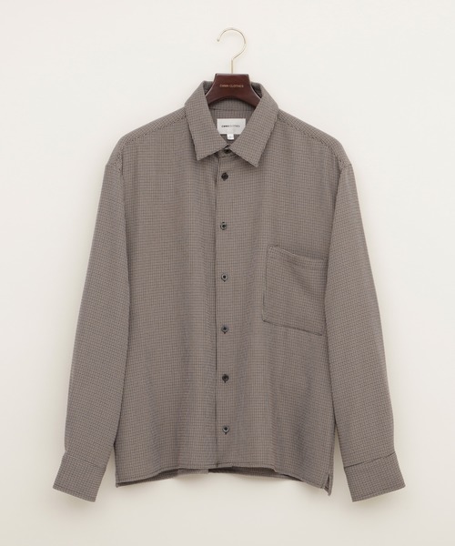 EMMA CLOTHES(エマクローズ)の「ブライトポプリンリラックススクエア レギュラーカラー シャツ(長袖)(シャツ/ブラウス・メンズ・グリーン系その他/ベージュ系その他/キナリ/ベージュ/ブラック・M/L)」の7枚目の写真