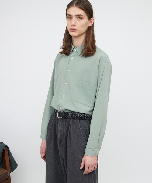 EMMA CLOTHES(エマクローズ)の「ブライトポプリンリラックススクエア レギュラーカラー シャツ(長袖)(シャツ/ブラウス・メンズ・グリーン系その他/ベージュ系その他/キナリ/ベージュ/ブラック・M/L)」の20枚目の写真