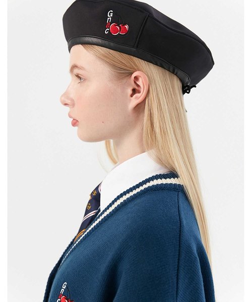 KIRSH（キルシー）の「『KIRSH × ROMANTIC CROWN』GNAC CHERRY BERET/チェリーベレー帽（ハンチング/ベレー帽・レディース・ブラック/アイボリー・FREE）」の12枚目の写真
