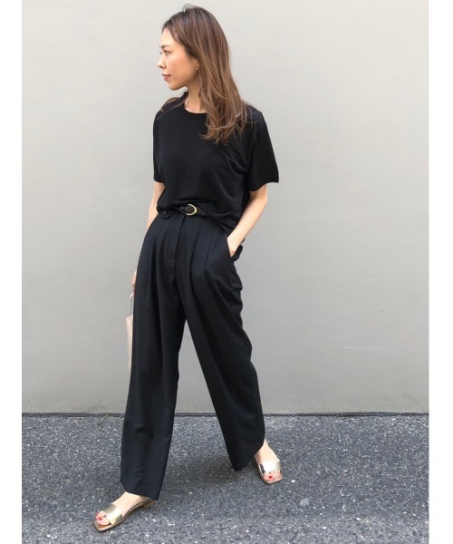 ulu（ウル）の「Seethrough tshirt（Tシャツ/カットソー・レディース・ブラック/ベージュ・FREE）」の3枚目の写真