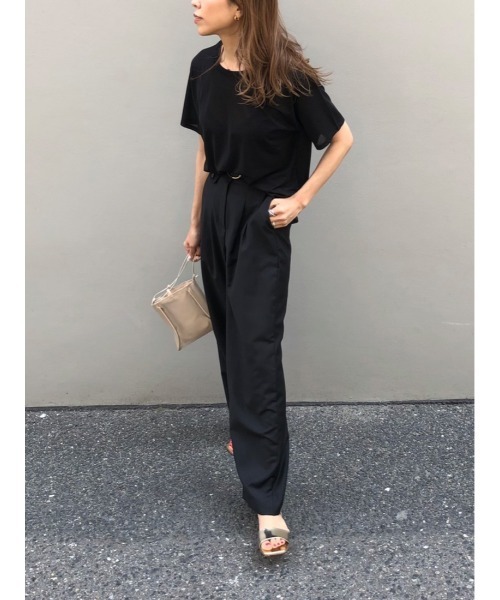 ulu（ウル）の「Seethrough tshirt（Tシャツ/カットソー・レディース・ブラック/ベージュ・FREE）」の4枚目の写真