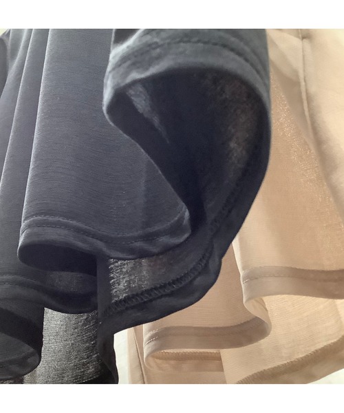 ulu（ウル）の「Seethrough tshirt（Tシャツ/カットソー・レディース・ブラック/ベージュ・FREE）」の12枚目の写真